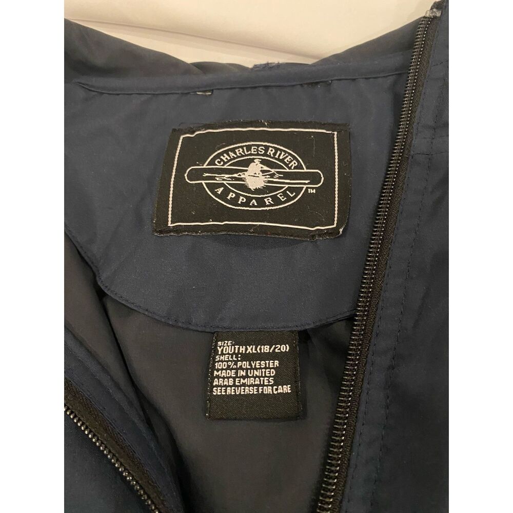 Charles River Apparel Youth XL 18/20 Windbreaker Jacket Blue Lightweight Hoodie - Picture 10 of 10